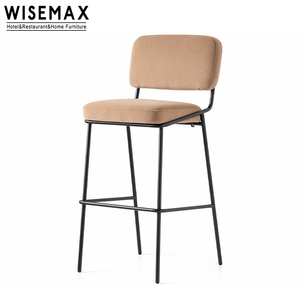 WISEMAX moderno restaurante isla <span class=keywords><strong>bar</strong></span> taburete silla MARCO DE ACERO DE METAL terciopelo falnnel mostrador altura silla para cocina <span class=keywords><strong>sillas</strong></span> de <span class=keywords><strong>bar</strong></span> - Product Image 3
