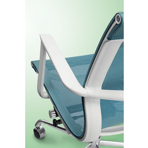 Nouveau Style Milieu Dos Chaise De Bureau Ordinateur Bleu Maille Tissu Chaise avec Base En Aluminium - Product Image 3