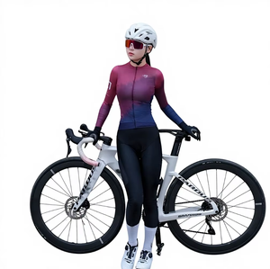 Maillot de cyclisme sublimé NUCKILY <span class=keywords><strong>pour</strong></span> <span class=keywords><strong>femme</strong></span> adulte, respirant, coupe ajustée, manches longues, en soie de lait, <span class=keywords><strong>pour</strong></span> le cyclisme sur route, printemps/automne - Product Image 4