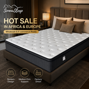 Matelas pour lit, tailles Twin, Queen et King |   Matelas en mousse à mémoire de forme compressée avec ressorts ensachés pour chambre à coucher, livré en boîte - Product Image 1