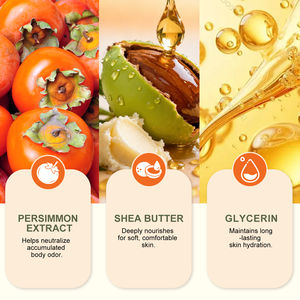 Sapone Naturale al Cachi Ikzee con Estratto di Cachi e Burro di Karité, Detergente Deodorante per il Corpo per una Freschezza Duratura - Product Image 6