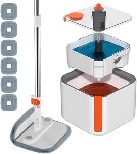 Ensemble de serpillière rotative BENHENG avec seau de séparation de la saleté, plateau pliable, utilisation sans les mains, essorage automatique, pour la maison, explosions russes - Product Image 4