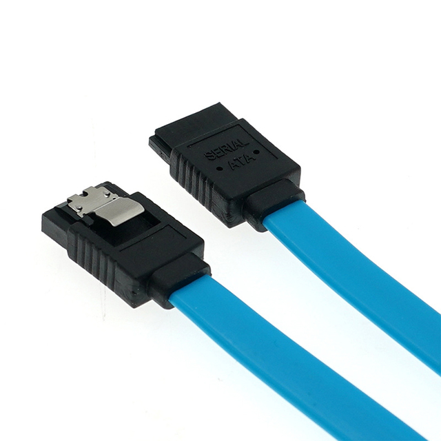 Hot Sale SATA 3.0 Data Cable with Locking Latch Dual Clip HDD Straight Female to Female 6Gbps
