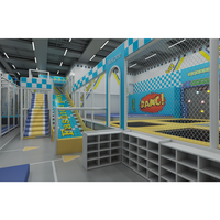 Équipement de terrain de jeu intérieur commercial, thème princesse/fantaisie, trampoline, fosse de mousse haute densité, mur d'escalade, parcours ninja