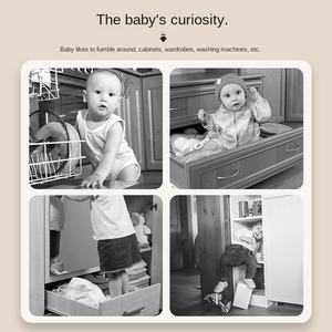 वाह बेबी एंटी-पिंच हैंड लॉक प्लास्टिक कैबिनेट दरवाजा लॉक मल्टी-कार्यात्मक सुरक्षा के लिए एंटी-ओपन त्वरित स्थापना - Product Image 4