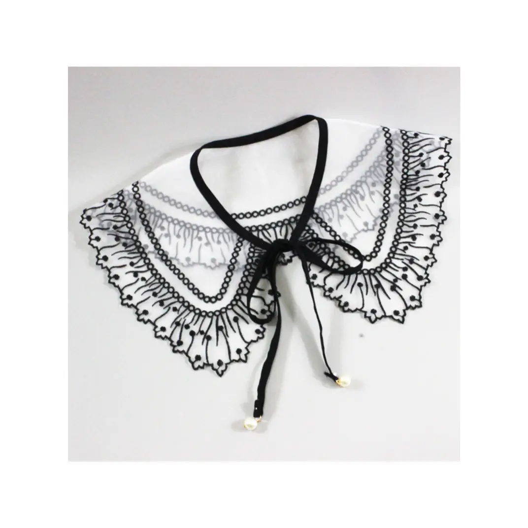 TAPA-8D058 Wholesale Organza Embroidery False Shirt False Collar Fashion Lace Detachable For Women Clothes Accessories