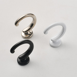Wall Hooks Round Zinc Alloy Wall <b>Mounted</b> Wardrobe Clothing Hook Black White Silver - Product Image 3