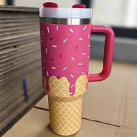 Vente chaude : Tasse isotherme en acier inoxydable de 40 oz avec logo personnalisé, tasse à café de 40 oz, tasse de voyage thermique avec poignée