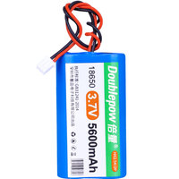 Doublepow OEM ODM Baterai Lithium Isi Ulang 3.7v 18650 5600mah Li-Ion dengan Konektor 2 Kabel untuk Peralatan Listrik & Mainan