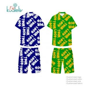2023 Custom Print Men Swim Trunks Beachwear costume da bagno camicia hawaiana costumi da bagno personalizzati con Logo