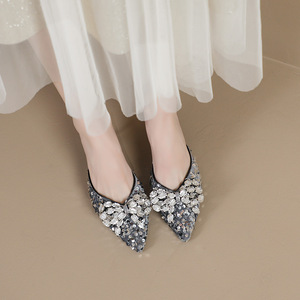 Latest Ladies <b>Pointed</b> <b>Toe</b> Slip-On Solid Fashion Trend Plus Size Comfortable <b>Flat</b> Bowknot Casual Sandals - Product Image 4