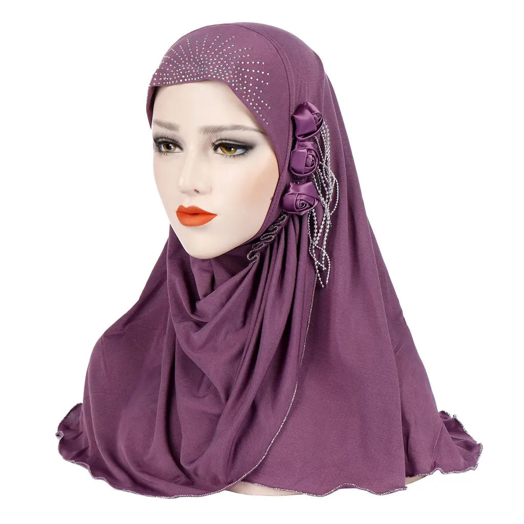 거즈 스카프 꽃 장식 hijab 이슬람 세우다 스카프 hijab