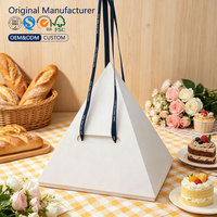 Boîtes en Papier Pyramide à Niveaux Personnalisées avec Logo Imprimé pour Chocolats, Gâteaux, Desserts, Pâtisseries et Aliments à Emporter