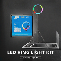 10 pouces 26cm LED cercle anneau lumineux Kit changement de couleur 3 Modes Studio Live Streaming éclairage photographique avec support de trépied de 1.6m