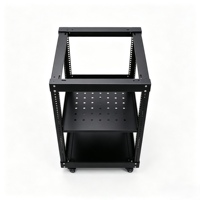 Rack de serveur ouvert 19 pouces 4 poteaux 12U 520*600*600mm en acier laminé à froid SPCC profond, mobile
