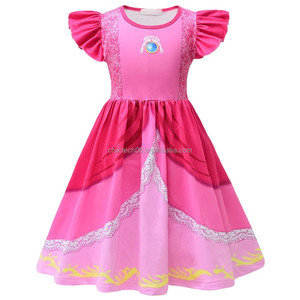 Vestido con mangas con volantes para niños con estampado digital en 3D - Traje con temática <span class=keywords><strong>de</strong></span> la película Super <span class=keywords><strong>Bros</strong></span>. - Product Image 4