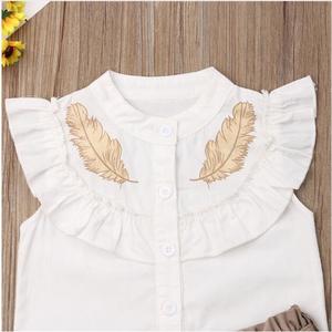 CSH016 2021 Ensembles de vêtements pour filles, vêtements pour enfants, vêtements d'été, nouveau costume pour fille, manteau pour bébé, shorts, deux pièces, vente en gros - Product Image 5
