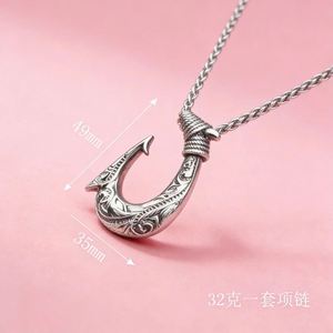 قلادة فايكنغ ميرميد <span class=keywords><strong>2026</strong></span> العصرية من الفولاذ المقاوم للصدأ 316 مطلية بالبلاتين مع سلسلة وخطاف - Product Image 6