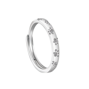 Anelli di Coppia Regolabili in Rame con Zampa di Cane e Scritta Amore, Anelli Statement per Uomo e Donna - Product Image 6