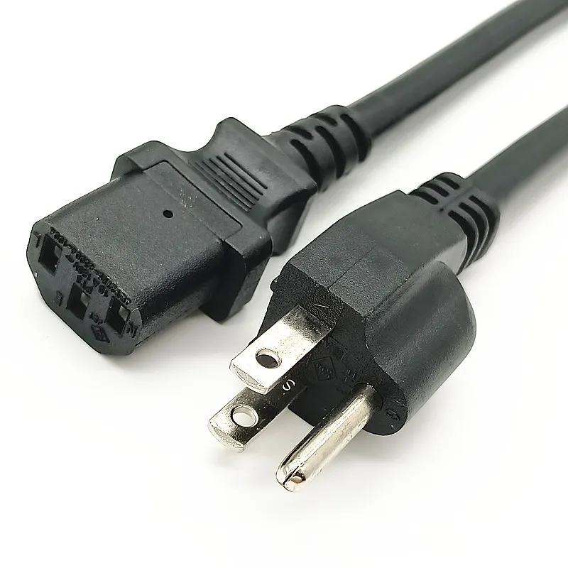 America Standard USA AC Power Cord 3pin Plug US 3 Pin Power Cable PC Electrical Extension Cords For Computer