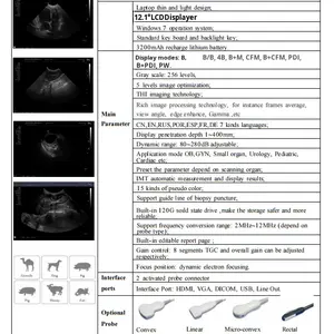 Máquina de ultrasonido <span class=keywords><strong>Doppler</strong></span> Color portátil de 12 pulgadas para equipos de diagnóstico veterinario en hospitales de animales - Product Image 3