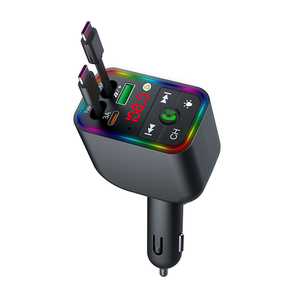 <span class=keywords><strong>Cargador</strong></span> de Coche Retráctil BT 5.3 con Starlight, Carga Rápida de 30W, Puertos Tipo-C y USB, Transmisor FM, Compatible con Cámara y Reloj Inteligente - Product Image 1