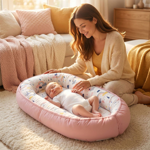 Cuna Portátil para Bebés NZMAN, <span class=keywords><strong>Cama</strong></span> para Bebé en la <span class=keywords><strong>Cama</strong></span>, Colchón de Viaje Plegable de Punto, Lavable, Ropa de <span class=keywords><strong>Cama</strong></span> para Niños - Product Image 6