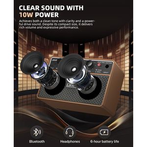 เลคาโต กา-6 10W มินิกีตาร์แอมป์เครื่องขยายเสียงกีตาร์ไฟฟ้าแบบพกพาพร้อมช่องอินพุต Aux ช่องโอเวอร์ไดรฟ์แบบสะอาดแจ็คหูฟัง - Product Image 2
