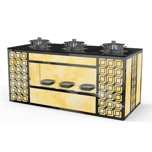 Bien <span class=keywords><strong>restaurante</strong></span> suministros equipo de cocina led de colores de luz de inducción bufé rozaduras plato calentador de comida de la estación - Product Image 5