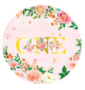 Ensembles de fournitures pour fête d'anniversaire de 1 an, assiettes en papier rose à bordure fleurie, gobelets pour l'anniversaire d'une fille - Product Image 3