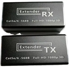 Kabel Ethernet, 60m Full HD 1080P lebih dari Cat6 kabel HDMI Video pemancar Extender adaptor penerima