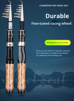 Joran Pancing Mini Teleskopik Ultra Ringan, Kuat, dan Portabel, 7 Bagian, Karbon Ultra Pendek, dengan Pelampung Geser, EVA