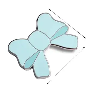 Nettes Werbe geschenk Cartoon Benutzer definiertes Logo Kühlschrank Magnet Hartem ail Bogen Bowknot geformt 2D Metall Kühlschrank Magnet