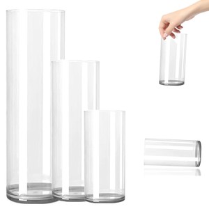 Tall Cylinder Crystal Floor Candle Holder Sand Wax Candles Container Flower Glass <b>Vase</b> Sand Candle <b>Vases</b> for Event Centerpiece - Product Image 3