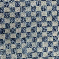 Kain Denim Tenun Motif Kotak-Kotak dengan Rumbai, Model Terbaru Musim Gugur/Dingin untuk Pakaian Sepak Bola Anak Laki-Laki - Atasan & Celana
