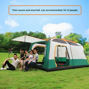 Carpa de Camping para Exteriores de Doble Capa, <span class=keywords><strong>Gran</strong></span> Espacio, Resistente a la Lluvia, de Tela Oxford 210D, para las Cuatro Estaciones, con Dos Dormitorios y Una Sala de Estar - Product Image 4