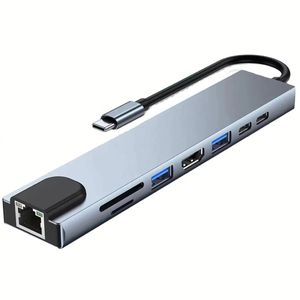 Hub USB C 8 en 1, Adaptador de Carga Rápida PD de 100 W, Divisor Tipo C a USB 3.0, HDTV 4K para Computadoras Portátiles Tipo C - Product Image 1