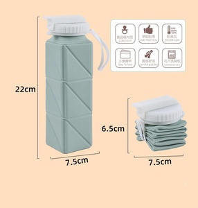 Bottiglia di acqua pieghevole in Silicone da 620ML a prova di perdite, pieghevole e perfetta per escursioni/campeggio tazza di acqua pieghevole - Product Image 3