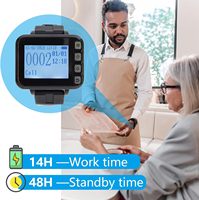 Pager de restaurant sans fil Montre-bracelet vibrante étanche Pager 1 Watch 10 table calling buzzer restaurant