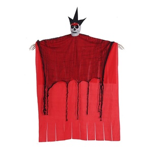 2024 Haunted House Party Creepy Hanging Grim Scary Black Reapers Avec Perruque Halloween Animatronics - Product Image 5