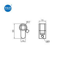Adaptateur de cylindre européen nickel satiné laiton satiné pour convertir le trou de serrure européen en trou de broche, accessoire de quincaillerie de porte