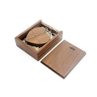Caja de madera con Logo personalizado en forma de corazón, memoria Usb, regalo de boda, 8gb, 16gb, 32 Gb, 64gb