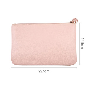 Borsa cosmetica in pelle piccola per modello di lusso da donna per Makeup Bag da viaggio con cerniera Logo personalizzato di Private Label alla moda - Product Image 6