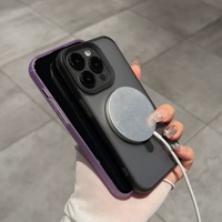 Étui de téléphone en TPU transparent mat de luxe pour iPhone 16 Pro Max, coque arrière magnétique antichoc compatible avec iPhone 15 14 11 Mobile