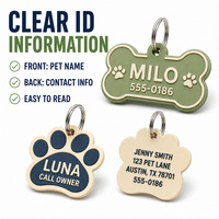 Plaque nominative personnalisée pour collier de chien, pendentif léger et discret avec coordonnées, accessoire pour harnais, étiquette d'identification pour animal de compagnie en PVC souple, personnalisable OEM