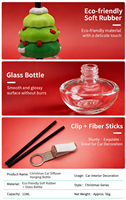 Diffuseur de parfum pour voiture en verre vide avec clip, motif Noël mignon