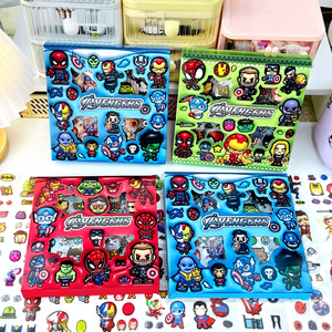 Autocollants de dessin animé Marvel mignons Iron Bat <span class=keywords><strong>Spider</strong></span>-<span class=keywords><strong>Man</strong></span> en boîte, vente en gros, cadeau promotionnel pour fête, décoration de carnet et de tasse pour enfants - Product Image 1