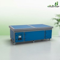 Plateforme de ponçage à sec en ligne de production avec collecte de poussière en couches et banc de séparation des poussières grossières et fines