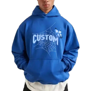 Sudadera con Capucha Extra Grande Personalizada de 450 GSM, Unisex, de Algodón, con Bolsillo Tipo Canguro y Bordado con Estampado Puff - Product Image 3