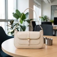 Sac à bandoulière carré mini en cuir gaufré anti-rayures avec logo personnalisé OEM ODM, motif crocodile, résistant à l'eau, vintage doré